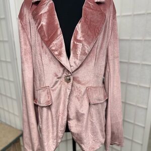 Elegant Pink Velvet Women's Blazer